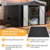 Aoxun 9.6x7.4x6.5 FT Shed Outdoor Storage Shed with Floor Metal Tool Shed with Door and Lock Outdoor Shed for Garden, Backyard, Poolside, Plastic Floor Included, Black - Image 2