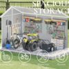 10.5x7.6x7.5 FT Resin Storage Shed with Floor, Outdoor Tool Sheds with Window, Vents and Stainless Steel Cores, for Lawnmowers/Bicycles/Pool Supplies, Grey - Image 5